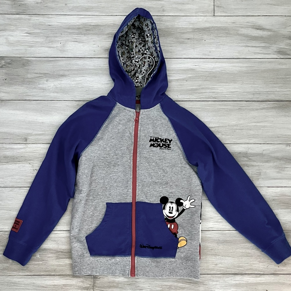 Disney Parks  zip up Mickey Hoodie size big kids M (10-12)